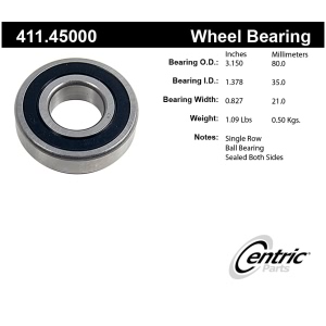 Centric Premium™ Rear Driver Side Single Row Wheel Bearing for 1990 Mazda MPV - 411.45000