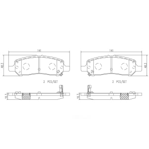 brembo Premium Ceramic Rear Disc Brake Pads for Dodge Dart - P18031N