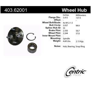 Centric Premium™ Wheel Hub Repair Kit for 2001 Saturn SL2 - 403.62001