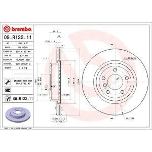 brembo UV Coated Series Rear Brake Rotor for 2013 BMW Z4 - 09.R122.11