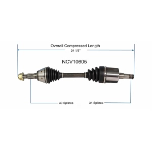 GSP North America Front Driver Side CV Axle Assembly for 2001 Oldsmobile Alero - NCV10605