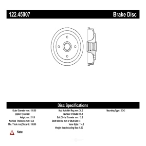 Centric Premium™ Brake Drum for 1985 Mazda GLC - 122.45007