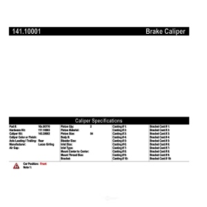 Centric Semi-Loaded Brake Caliper for Peugeot - 141.10001