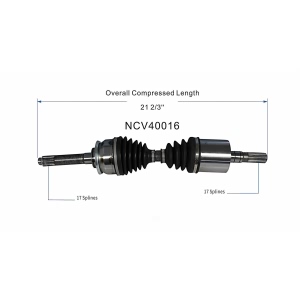 GSP North America Front Passenger Side CV Axle Assembly for 1994 Isuzu Pickup - NCV40016