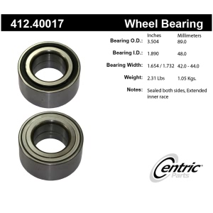 Centric Premium™ Rear Passenger Side Wheel Bearing for Acura RL - 412.40017