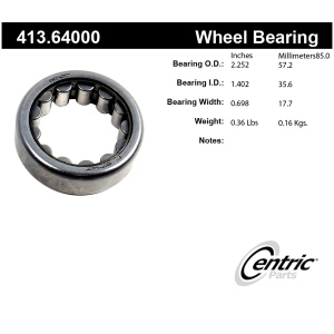 Centric Premium™ Rear Passenger Side Wheel Bearing for Isuzu Hombre - 413.64000