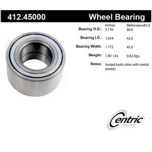 Centric Premium™ Rear Driver Side Double Row Wheel Bearing for 1994 Mazda MX-6 - 412.45000
