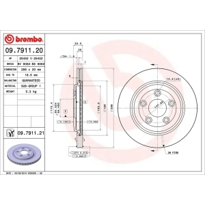 brembo UV Coated Series Vented Rear Brake Rotor for 2001 Lincoln LS - 09.7911.21