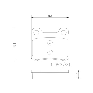 brembo Premium Ceramic Rear Disc Brake Pads for 1988 Mercedes-Benz 260E - P50013N