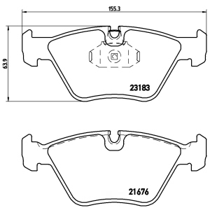 brembo Premium Low-Met OE Equivalent Front Brake Pads for 2009 BMW X3 - P06043