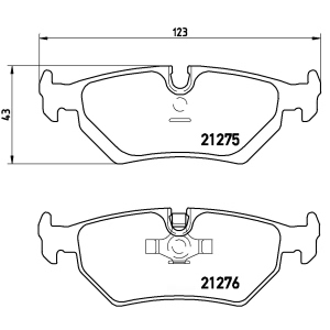 brembo Premium Low-Met OE Equivalent Rear Brake Pads for 1996 Jaguar Vanden Plas - P36008