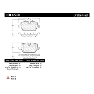 Centric Formula 100 Series™ OEM Brake Pads for Mini Cooper Paceman - 100.12260