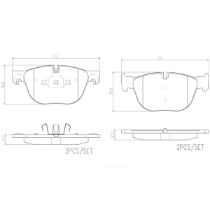 brembo Premium Ceramic Front Disc Brake Pads for 2007 BMW X5 - P06049N