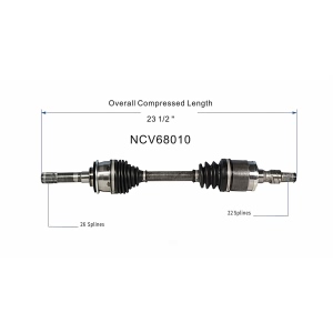 GSP North America Front Passenger Side CV Axle Assembly for 1989 Geo Tracker - NCV68010