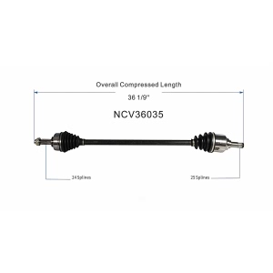 GSP North America Front Driver Side CV Axle Assembly for 1986 Honda Prelude - NCV36035