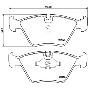 brembo Premium Low-Met OE Equivalent Front Brake Pads for 1992 BMW 525i - P06012
