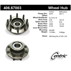 Centric Premium™ Wheel Bearing And Hub Assembly for 2002 Dodge Ram 3500 - 406.67003