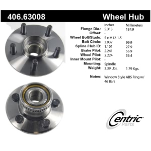 Centric Premium™ Wheel Bearing And Hub Assembly for 1999 Dodge Neon - 406.63008