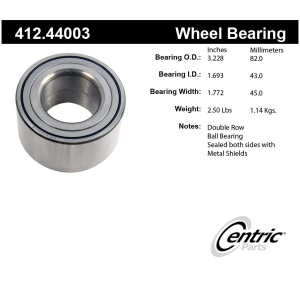 Centric Premium™ Front Driver Side Double Row Wheel Bearing for 2002 Toyota Sienna - 412.44003