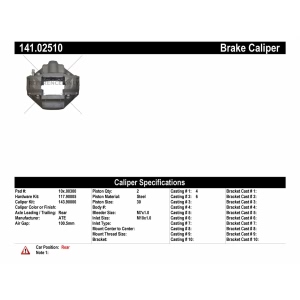 Centric Remanufactured Semi-Loaded Rear Driver Side Brake Caliper for Alfa Romeo Giulia - 141.02510