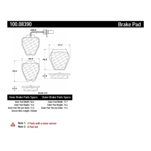 Centric Formula 100 Series™ OEM Brake Pads for 2001 Audi S4 - 100.08390