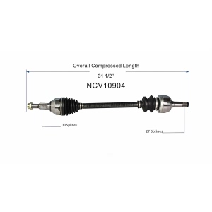 GSP North America Rear Driver Side CV Axle Assembly for 2009 Saturn Sky - NCV10904