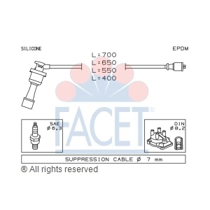 facet Spark Plug Wire Set for 1990 Mitsubishi Eclipse - 4.9401