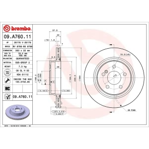 brembo UV Coated Series Vented Rear Brake Rotor for 2012 Mercedes-Benz E550 - 09.A760.11