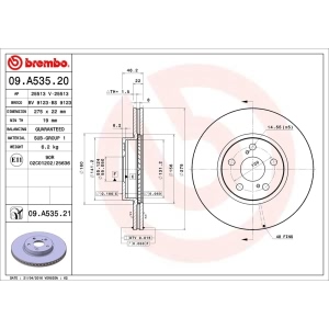 brembo UV Coated Series Vented Front Brake Rotor for 2013 Scion xD - 09.A535.21