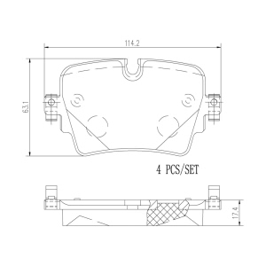 brembo Premium Ceramic Rear Disc Brake Pads for 2017 Jaguar XJR - P36033N