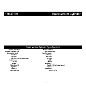 Centric Premium™ Brake Master Cylinder for 2015 Audi A3 Quattro - 130.33139