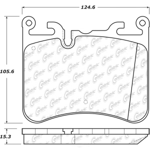 Centric Posi Quiet™ Semi-Metallic Rear Disc Brake Pads for 2014 Jaguar XKR-S - 104.17640