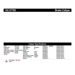 Centric Posi Quiet™ Loaded Brake Caliper for 2014 Porsche Panamera - 142.37769