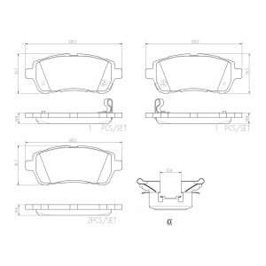 brembo Premium Ceramic Front Disc Brake Pads for 2014 Mazda 2 - P16013N