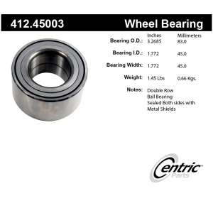 Centric Premium™ Rear Passenger Side Double Row Wheel Bearing for 2002 Mazda Millenia - 412.45003