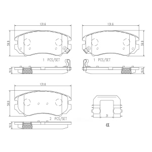 brembo Premium Ceramic Front Disc Brake Pads for Hyundai Tucson - P30018N