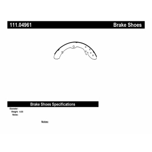 Centric Premium Rear Drum Brake Shoes for 1986 Audi 5000 - 111.04961