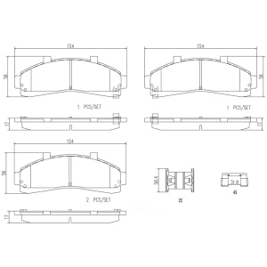 brembo Premium Ceramic Front Disc Brake Pads for 1997 Mazda B4000 - P24041N