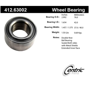 Centric Premium™ Front Driver Side Double Row Wheel Bearing for 1986 Plymouth Reliant - 412.63002