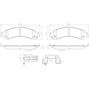 brembo Premium Ceramic Rear Disc Brake Pads for 2003 Chevrolet Silverado 1500 - P59065N