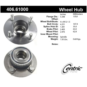 Centric Premium™ Wheel Bearing And Hub Assembly for 2000 Mercury Cougar - 406.61000