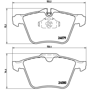 brembo Premium Low-Met OE Equivalent Front Brake Pads for 2008 Jaguar S-Type - P36027