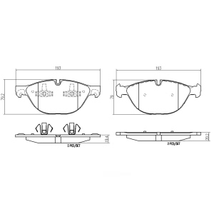 brembo Premium Ceramic Front Disc Brake Pads for 2016 BMW X6 - P06058N