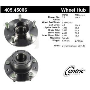 Centric Premium™ Wheel Bearing And Hub Assembly for 2002 Mazda Protege - 405.45006