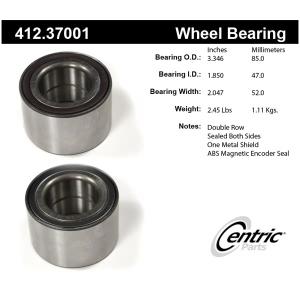 Centric Premium™ Wheel Bearing for 2018 Porsche Panamera - 412.37001