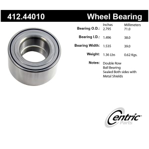 Centric Premium™ Front Passenger Side Double Row Wheel Bearing for 2001 Toyota Echo - 412.44010