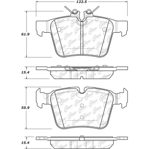 Centric Premium Ceramic Rear Disc Brake Pads for 2015 Mercedes-Benz C300 - 301.17950