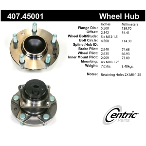 Centric Premium™ Wheel Bearing And Hub Assembly for 2004 Mazda RX-8 - 407.45001