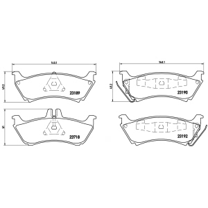 brembo Premium Low-Met OE Equivalent Rear Brake Pads for 1999 Mercedes-Benz ML320 - P50044