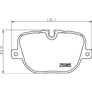 brembo Premium Low-Met OE Equivalent Rear Brake Pads for 2013 Land Rover Range Rover Sport - P44025